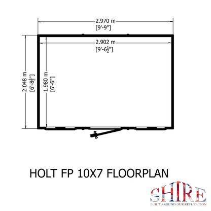 Shire Holt 10 x 7 Tongue & Groove Reverse Apex Shed