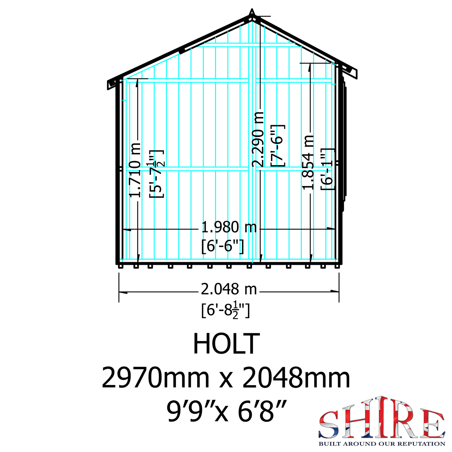 Shire Holt 10 x 7 Tongue & Groove Reverse Apex Shed