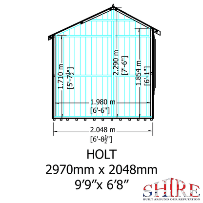 Shire Holt 10 x 7 Tongue & Groove Reverse Apex Shed
