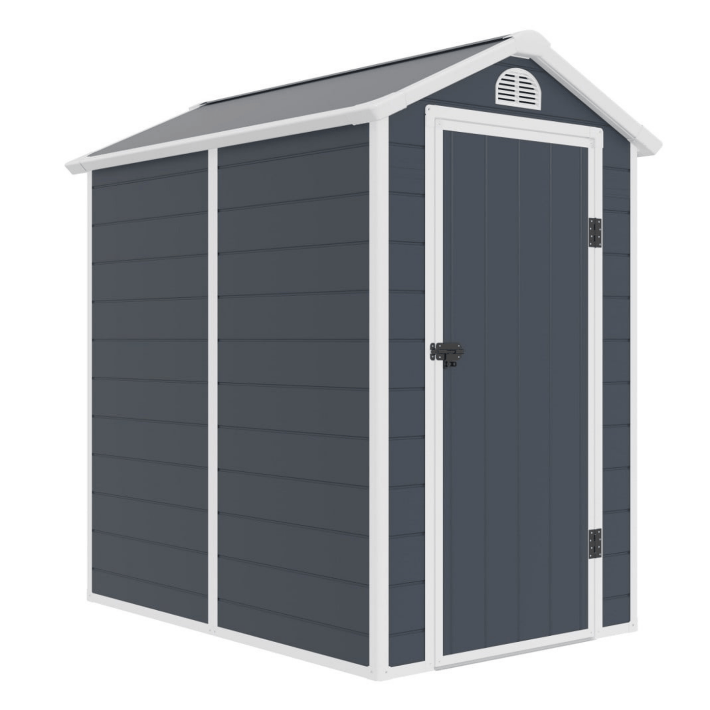 Jasmine 4x6 Plastic Apex Shed - Ash Grey with Foundation Kit