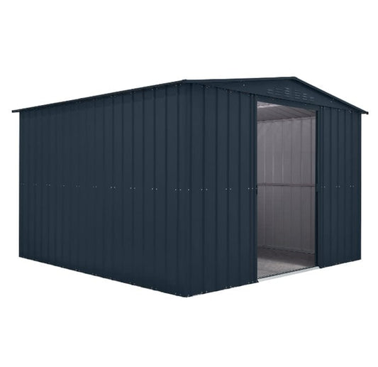 Globel 10x10ft Apex Metal Garden Shed - Anthracite Grey