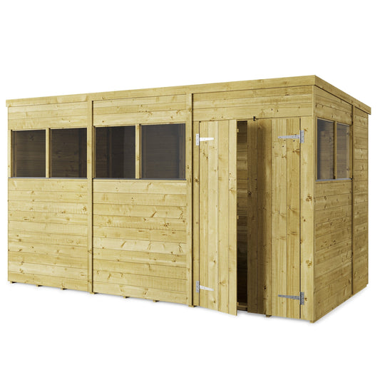 Store More 12 x 6 Tongue and Groove Pent Shed - Windowed