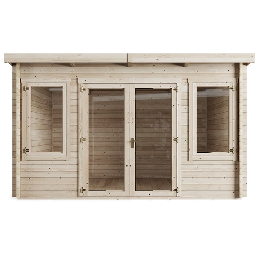 Store More Ashley 4m x 3m Pent Log Cabin Garden Room - Pressure Treated
