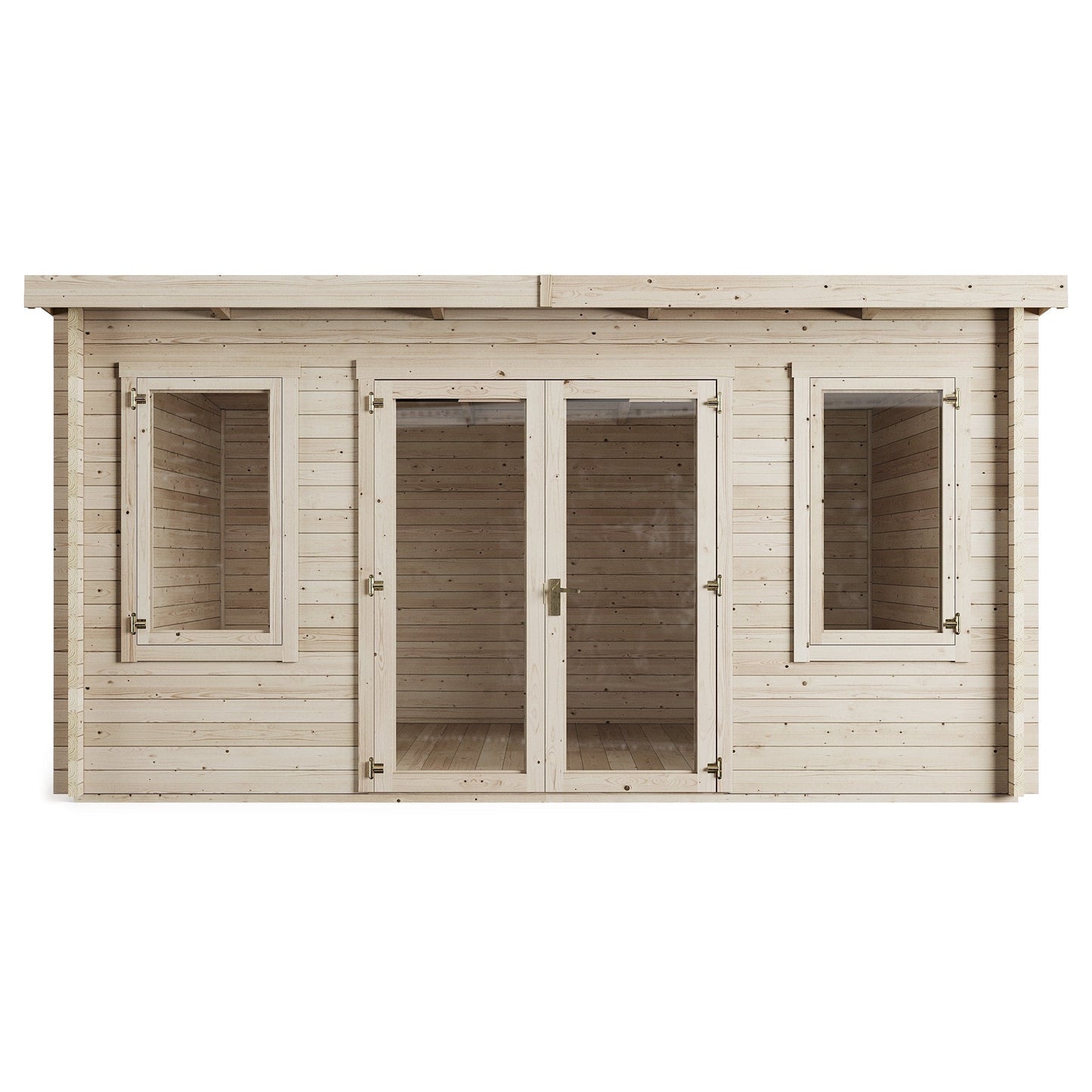Store More Ashley 4.5m x 3.5m Pent Log Cabin Garden Room - Pressure Treated