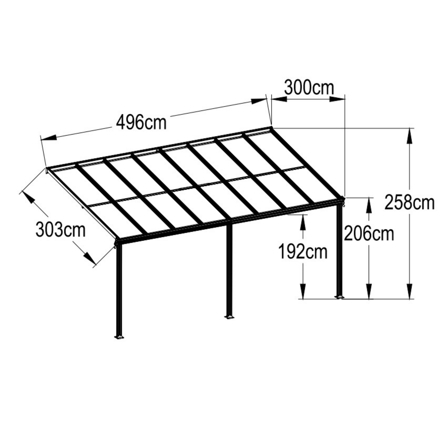 Kingston 10x16ft Wide Lean To Carport Patio Cover