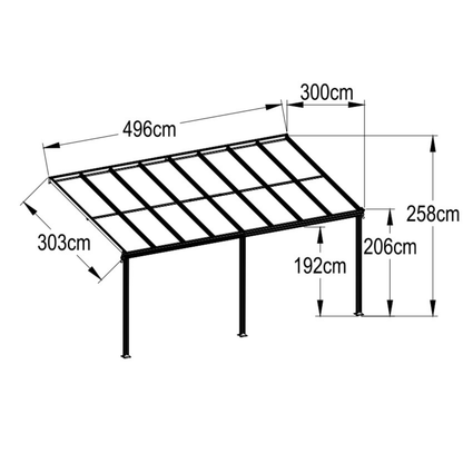 Kingston 10x16ft Wide Lean To Carport Patio Cover
