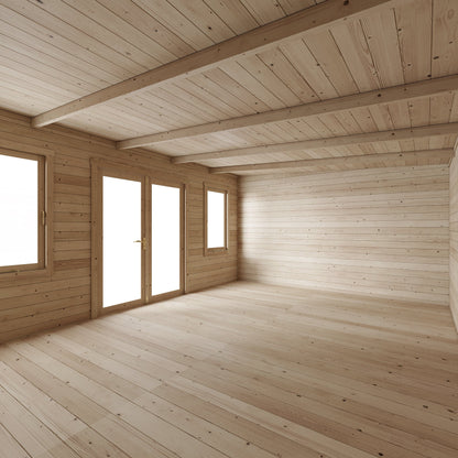 Store More Darton 14 x 8 Pent Log Cabin Summerhouse with Side Store