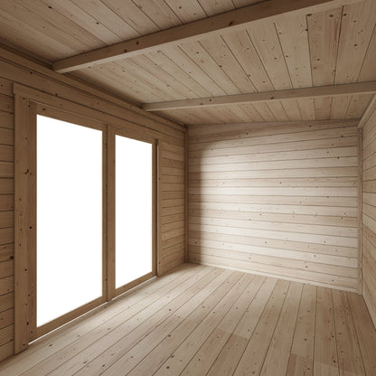 Store More Darton 14 x 8 Pent Log Cabin Summerhouse with Side Store