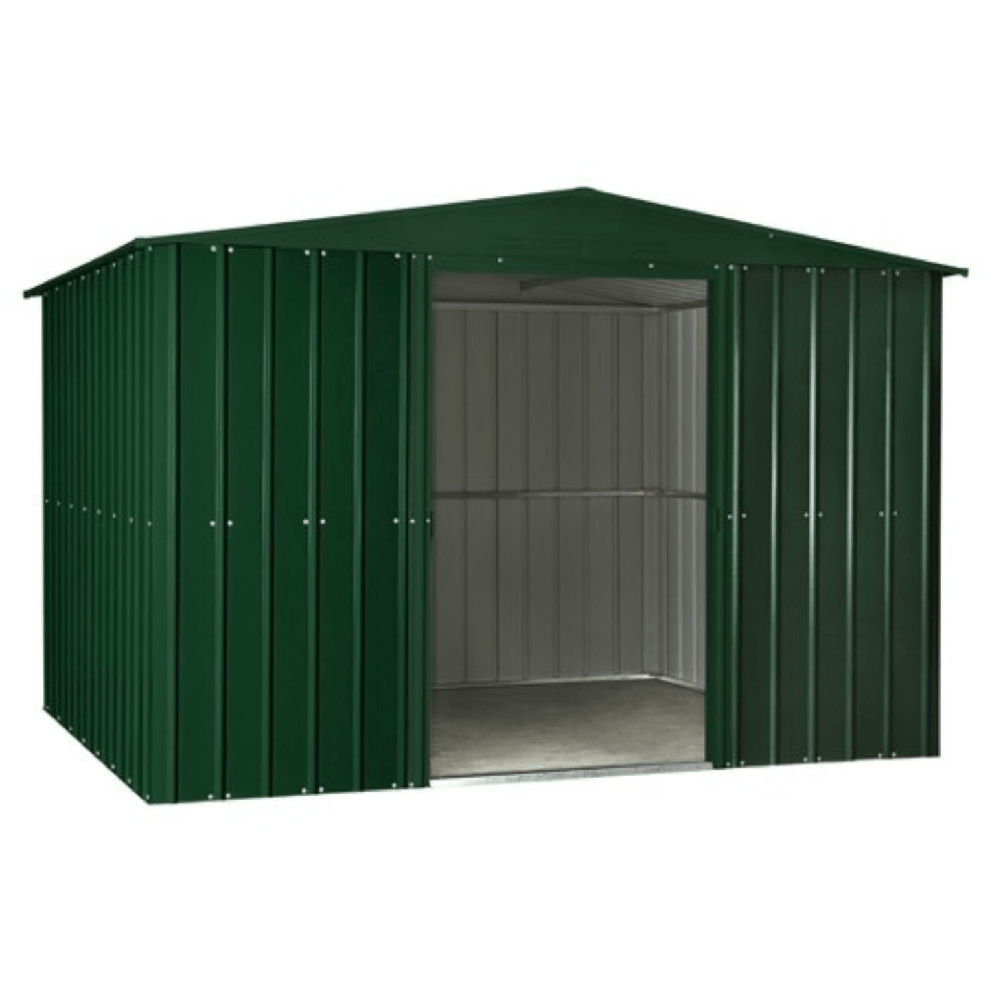 Globel 10x12ft Apex Metal Garden Shed - Green