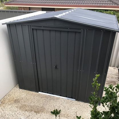 Globel 8x5ft Apex Metal Garden Shed - Anthracite Grey