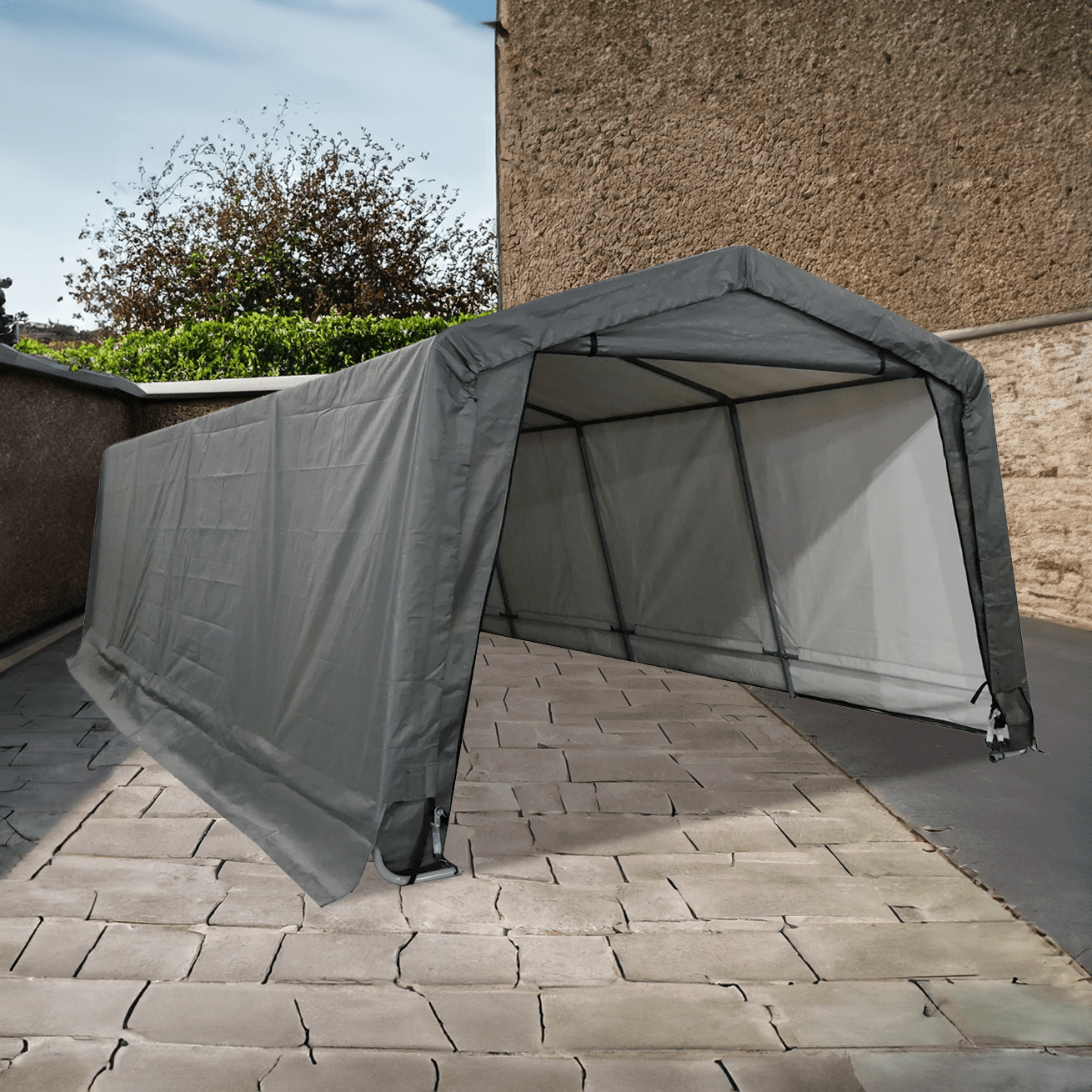 Lotus 12 x 20 Populus Pop Up Portable Fabric Shed