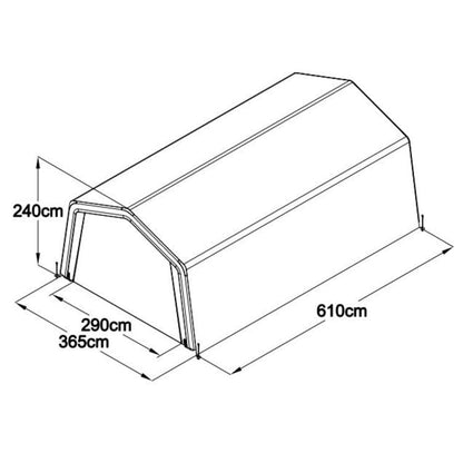Lotus 12 x 20 Populus Pop Up Portable Fabric Shed