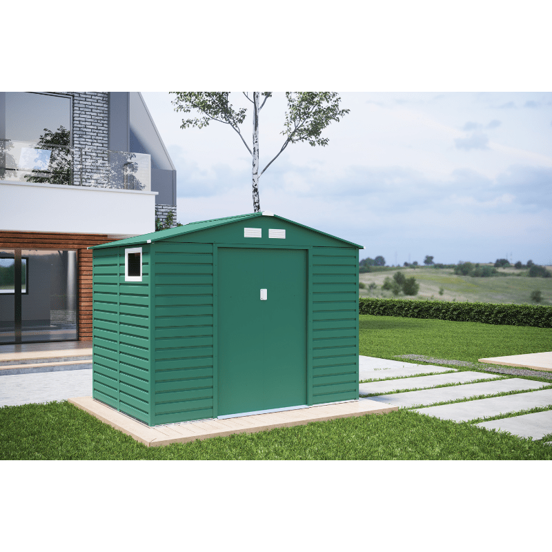 Lotus 9 x 6 Hypnos Apex Metal Shed - Green