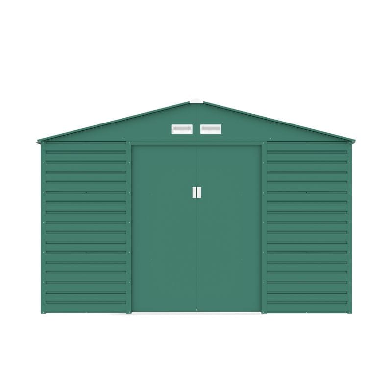 Lotus Hypnos 11 x 10.5 ft Apex Metal Shed - Green