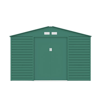 Lotus Hypnos 11 x 10.5 ft Apex Metal Shed - Green