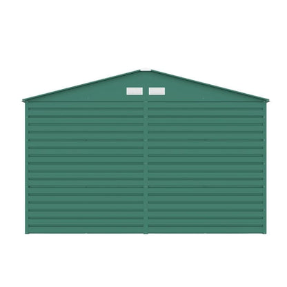 Lotus Hypnos 11 x 10.5 ft Apex Metal Shed - Green