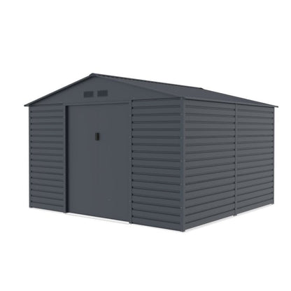 Lotus Hypnos 11 x 10.5 ft Apex Metal Shed - Grey