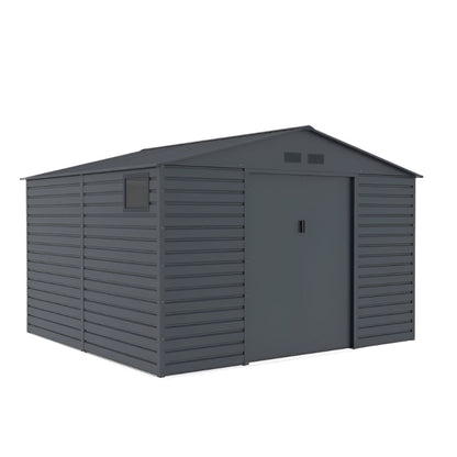 Lotus Hypnos 11 x 10.5 ft Apex Metal Shed - Grey