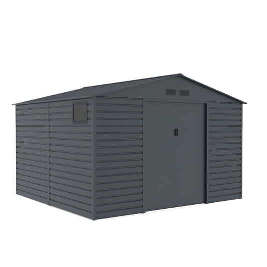 Lotus Hypnos 11 x 10.5 ft Apex Metal Shed - Grey