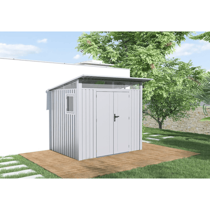 Lotus Minos 7 x 6 Pent Aluminium Metal Shed - White