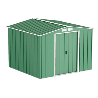 Sapphire 8ft x 8ft Apex Metal Shed - Green