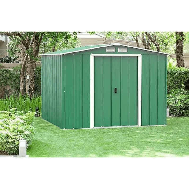Sapphire 8ft x 8ft Apex Metal Shed - Green