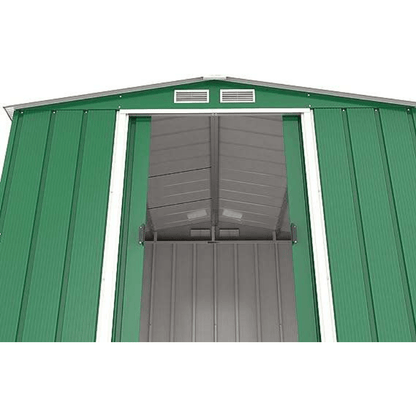 Sapphire 8ft x 8ft Apex Metal Shed - Green