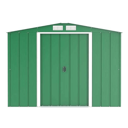 Sapphire 8ft x 8ft Apex Metal Shed - Green