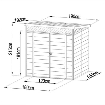 Lotus Canto 6x6 Plastic Pent Shed
