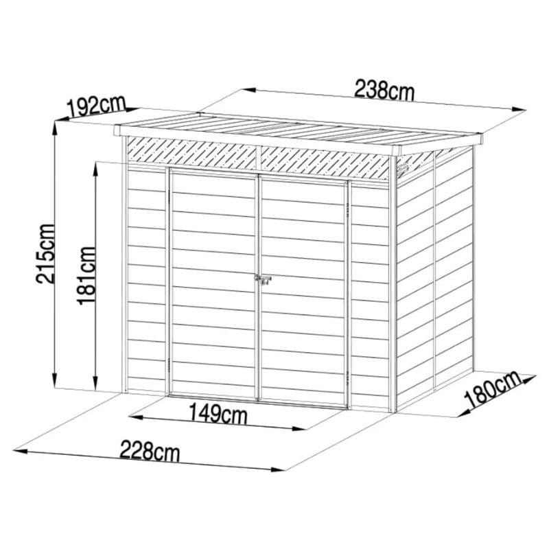 Lotus Canto 8x6 Plastic Pent Shed