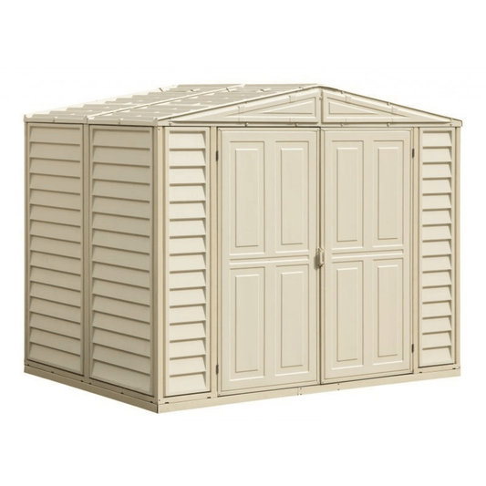 Saffron 8'x5' 3" Vinyl Garden Shed with Foundation Kit