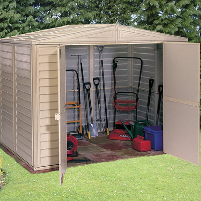 Saffron 8'x5' 3" Vinyl Garden Shed with Foundation Kit