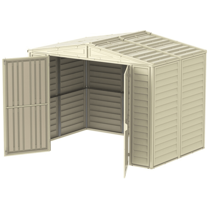 Saffron 8'x5' 3" Vinyl Garden Shed with Foundation Kit