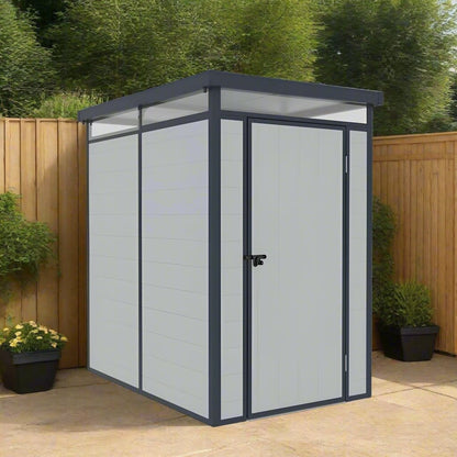 Lotus Curo 4 x 6 Pent Plastic Shed - Grey