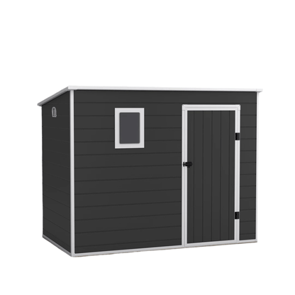 Lotus Oxonia Pent Plastic Shed Dark Grey With Floor - 8x5