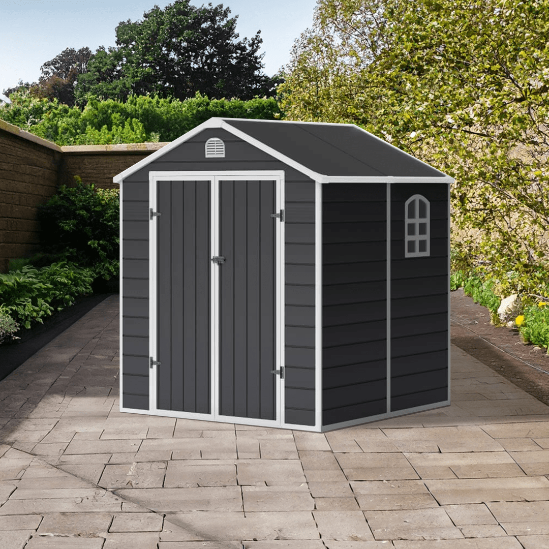 Lotus Sono Plastic Storage Shed - 6x6 with Foundation Kit
