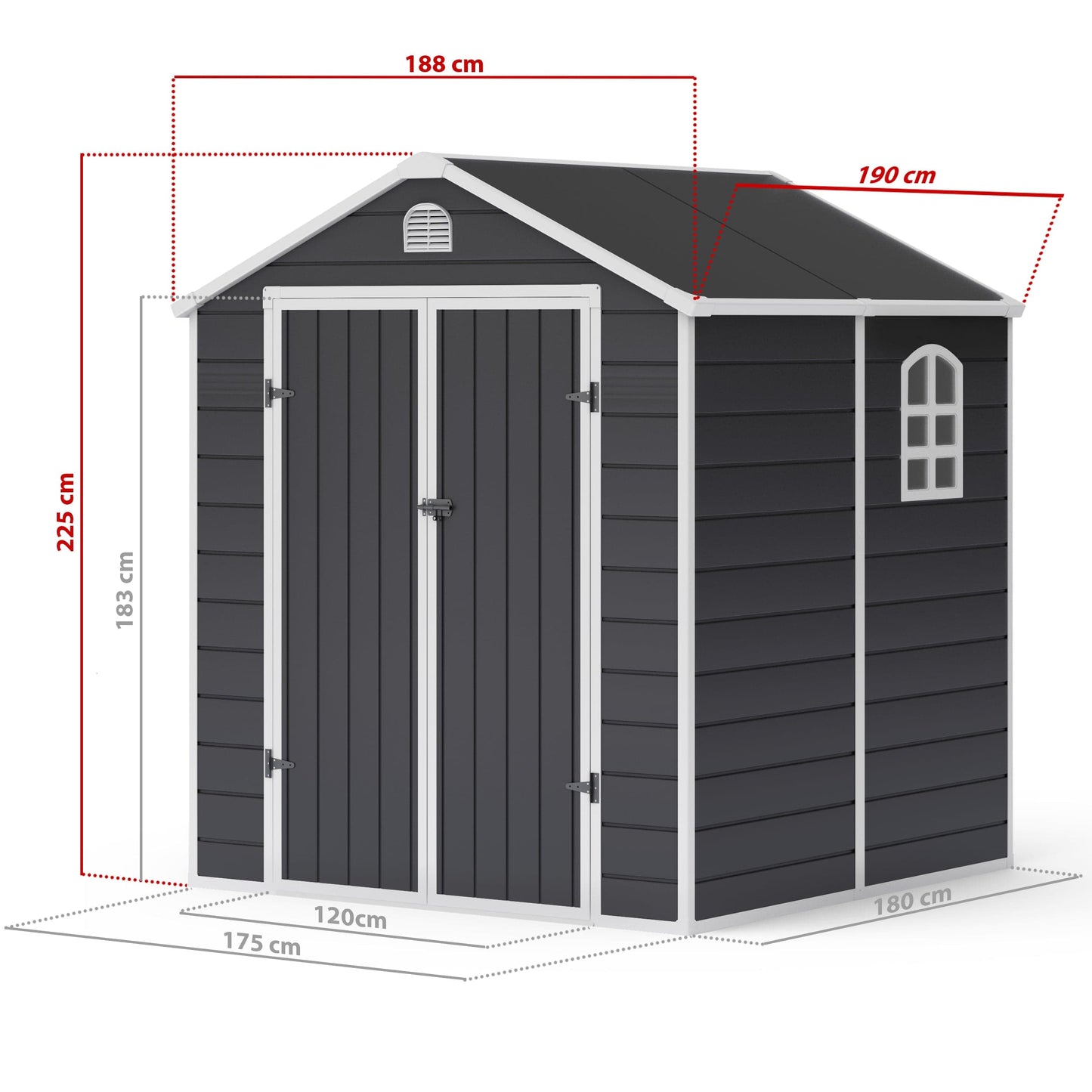 Lotus Sono Plastic Storage Shed - 6x6 with Foundation Kit