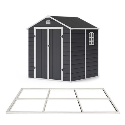 Lotus Sono Plastic Storage Shed - 6x6 with Foundation Kit