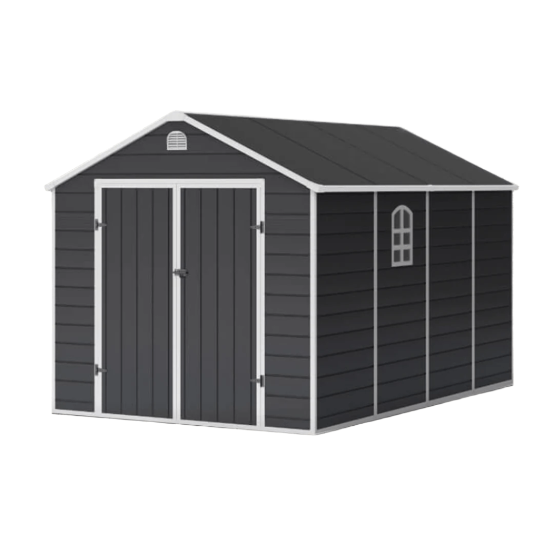 Lotus Sono Plastic Storage Shed - 8x12 with Foundation Kit