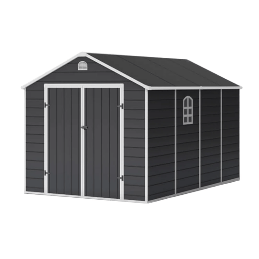 Lotus Sono Plastic Storage Shed - 8x12 with Foundation Kit