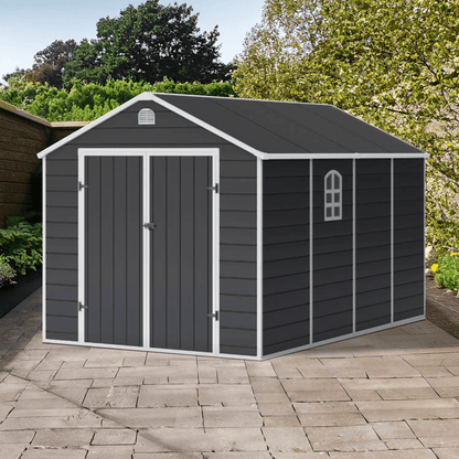Lotus Sono Plastic Storage Shed - 8x12 with Foundation Kit