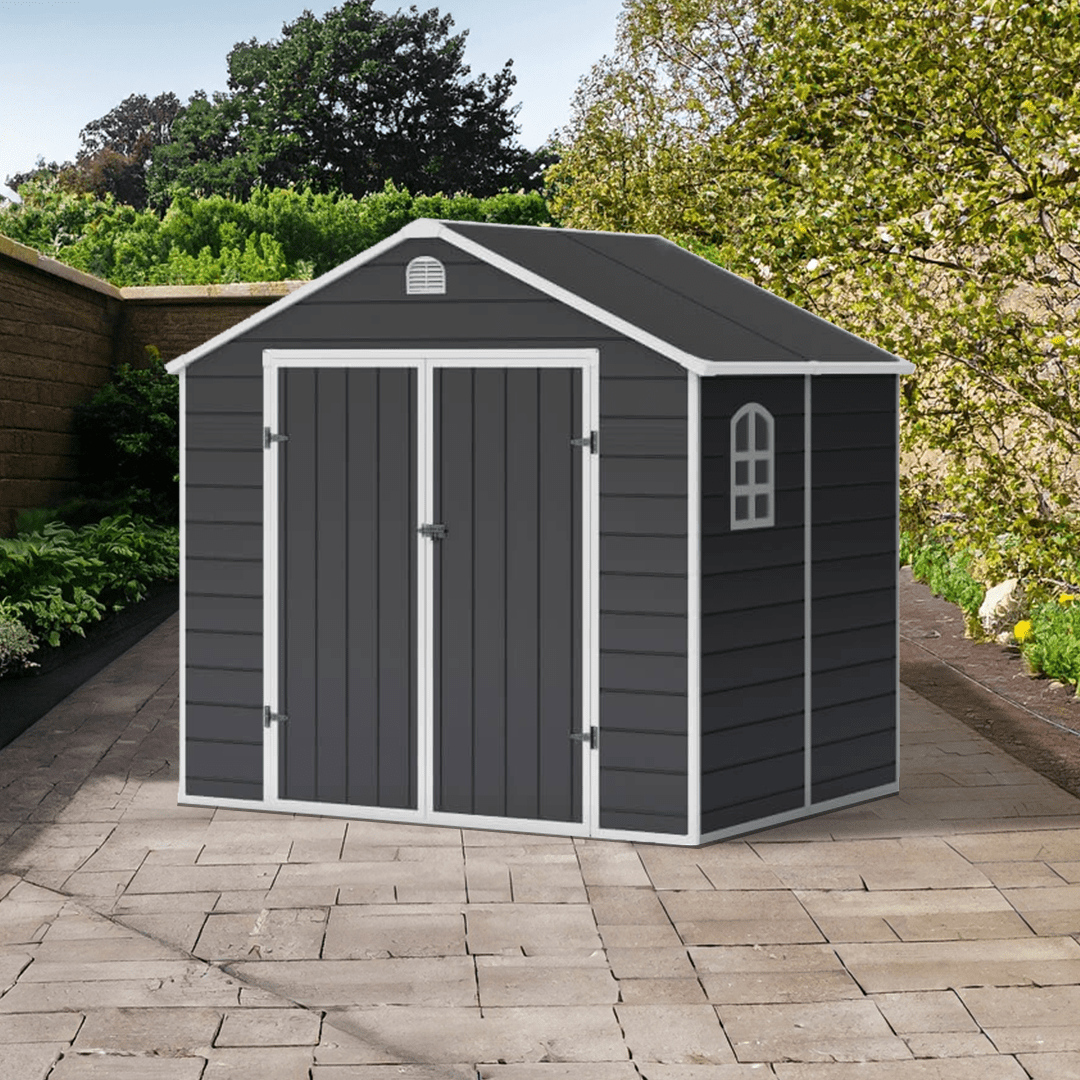 Lotus Sono Plastic Storage Shed - 8x6 with Foundation Kit