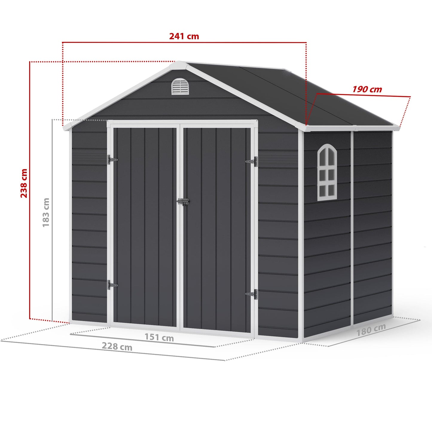 Lotus Sono Plastic Storage Shed - 8x6 with Foundation Kit