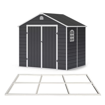 Lotus Sono Plastic Storage Shed - 8x6 with Foundation Kit