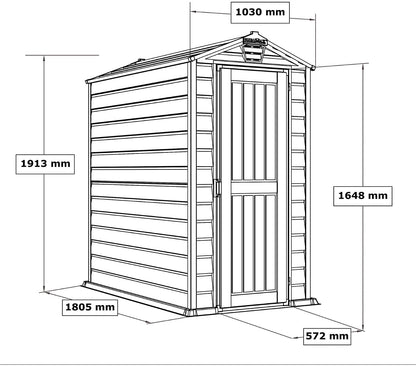 Saffron Apex Plus 4x6 Vinyl Shed