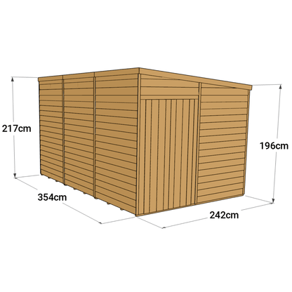 Store More 12 x 8 Pressure Treated Overlap Pent Shed - 12x8 Windowed