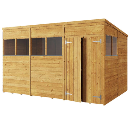 Store More 12 x 8 Pressure Treated Overlap Pent Shed - 12x8 Windowed