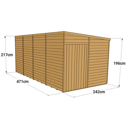 Store More 16 x 8 Pressure Treated Overlap Pent Shed