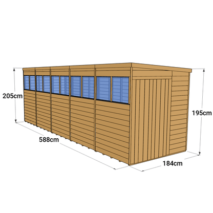 Store More 20 x 6 Pressure Treated Overlap Pent Shed