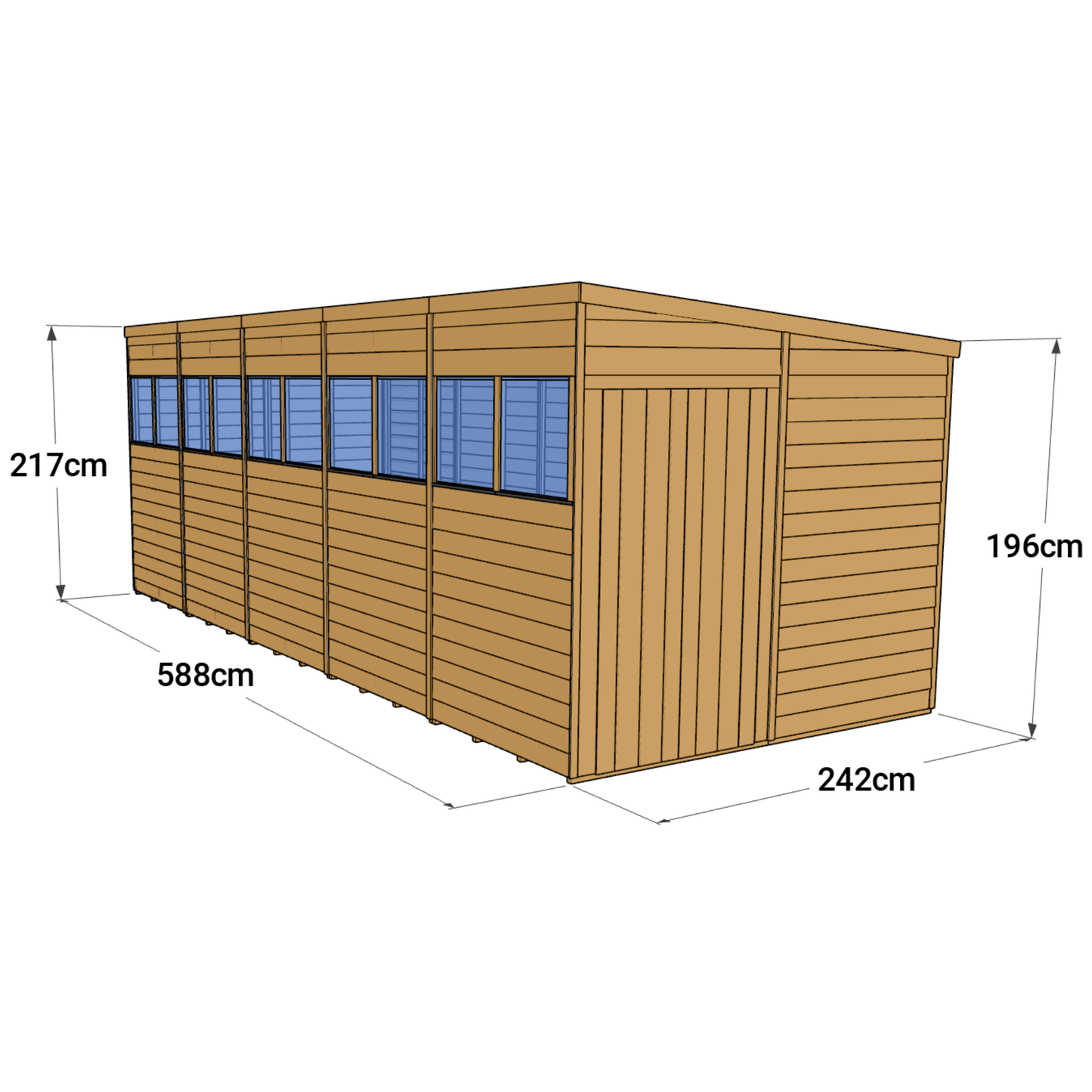 Store More 20 x 8 Pressure Treated Overlap Pent Shed